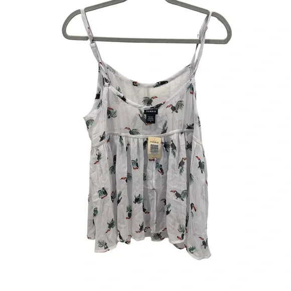 Torrid 0 US 14 NWT $34.50 Toucan Tropical Print Babydoll Cami Tank Swing Top - Picture 5 of 8